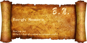 Bergh Nemere névjegykártya
